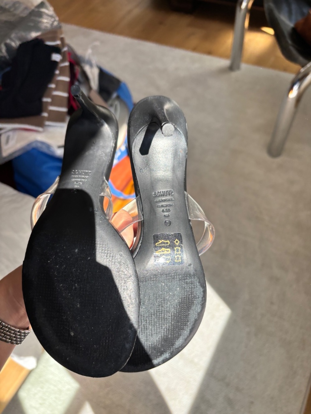 Schultz Clear Jelly Heeled Sandals - Picture 7 of 7